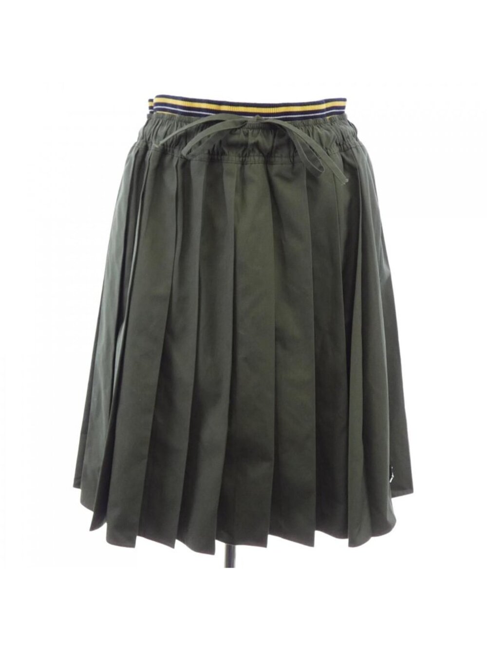 Prada Triangle Logo Pleated Color Poplin Midi Skirt